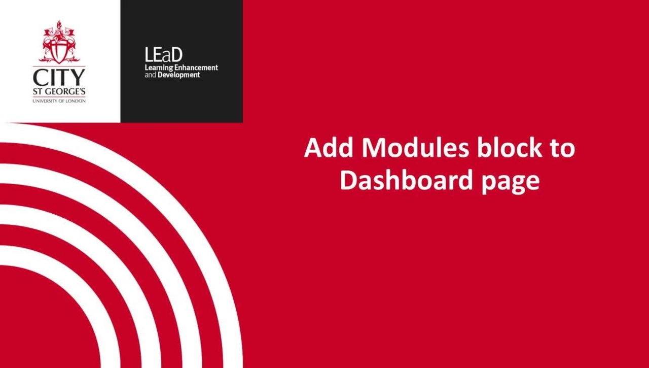 Add modules block to Dashboard