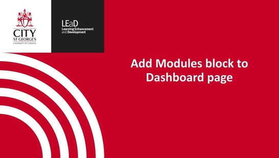 Add modules block to Dashboard