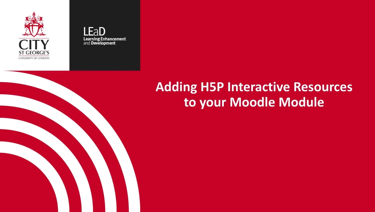 Adding H5P Interactive Resources to your Moodle Module
