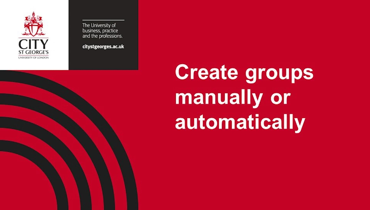 Create groups manually or automatically