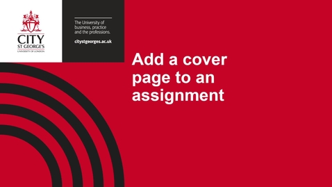 Thumbnail for Add cover page for an assignment - (Student) 