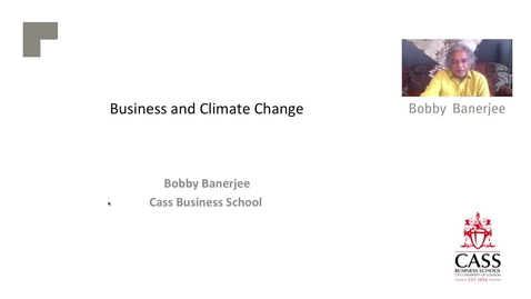 Thumbnail for entry Business and Climate Change  - Professor Bobby Banerjee