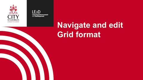 Thumbnail for Navigate and edit module in Grid format