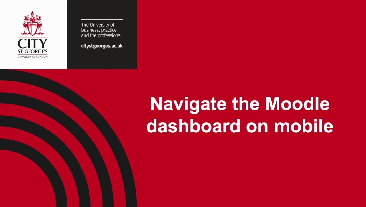 Navigate the Moodle dashboard on a mobile