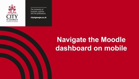Navigate the Moodle dashboard on a mobile