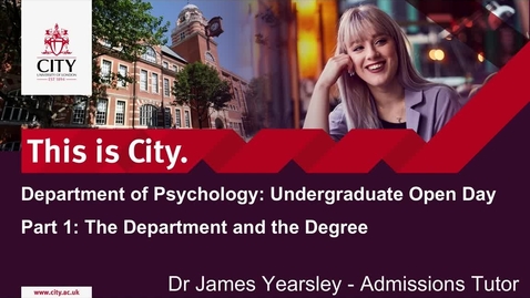 Thumbnail for entry Psychology:  The Department and the Degree