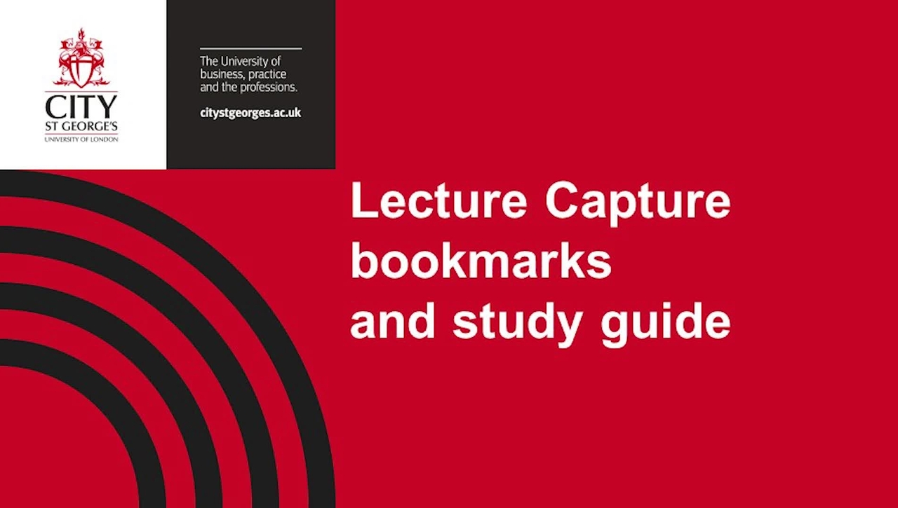 Lecture Capture bookmarks and study guide