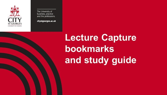 Lecture Capture bookmarks and study guide