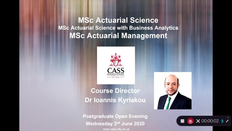 Thumbnail for MSc Actuarial Science, MSc Actuarial Science with Business Analytics, MSc Actuarial Management