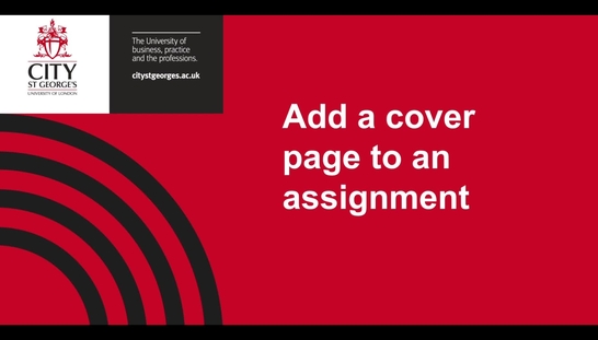 Add a coversheet to your assignment