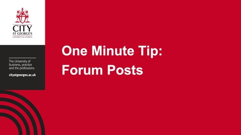 Thumbnail for One Minute Tip: Forum Posts