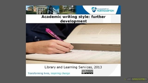 Thumbnail for entry Academic Writing Style Further Development