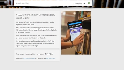 Thumbnail for entry Using NELSON - Advanced Searching